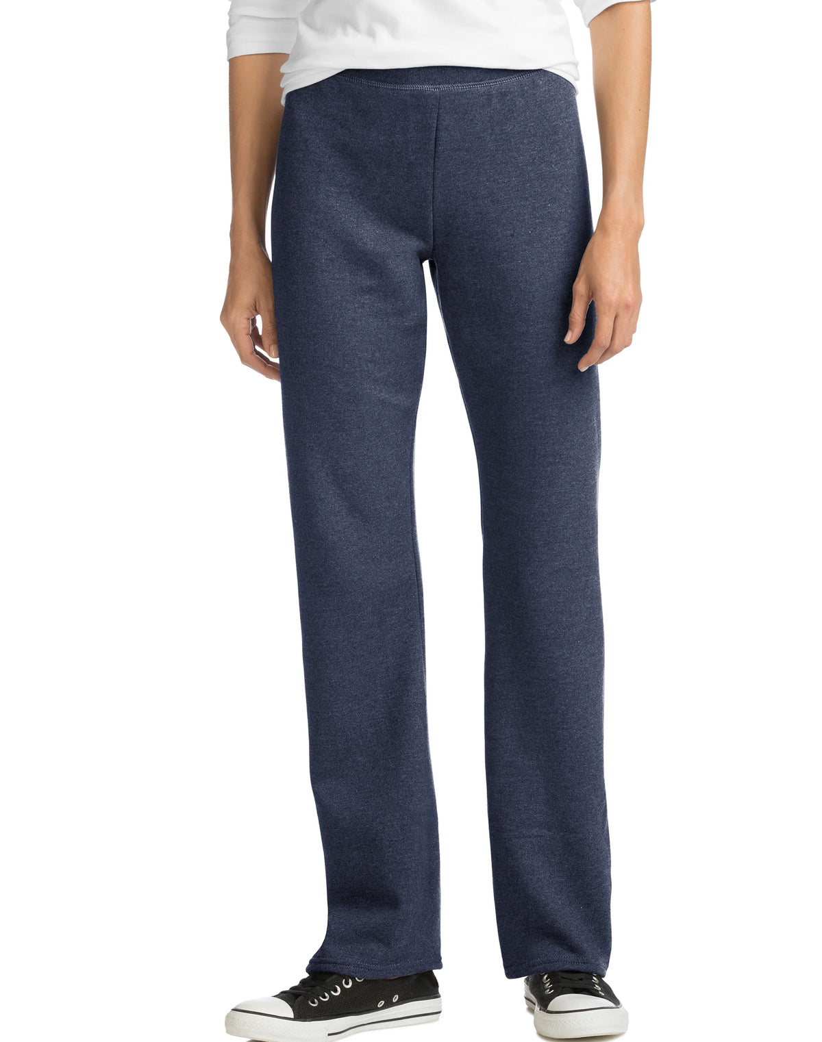 Hanes EcoSmart Women's Fleece Sweatpants with Open Bottom Legs, 28.5(Petite Size)
