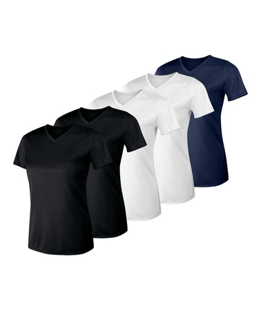 Hanes Sport Cool DRI Women's Performance V-Neck T-Shirt, 5-Pack