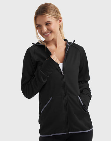 Hanes Sport Women's Full-Zip Fleece Hoodie