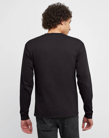 Hanes Essentials Men's Cotton Long Sleeve T-Shirt, Value 4-Pack