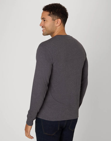 Hanes Beefy-T Men's Long Sleeve Henley