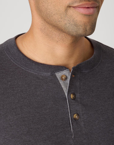 Hanes Beefy-T Men's Long Sleeve Henley