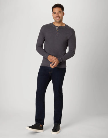 Hanes Beefy-T Men's Long Sleeve Henley