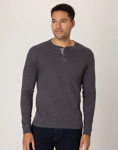 Hanes Beefy-T Men's Long Sleeve Henley