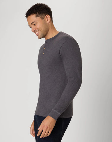 Hanes Beefy-T Men's Long Sleeve Henley