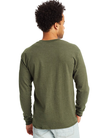 Hanes Beefy-T Men's Long Sleeve Henley