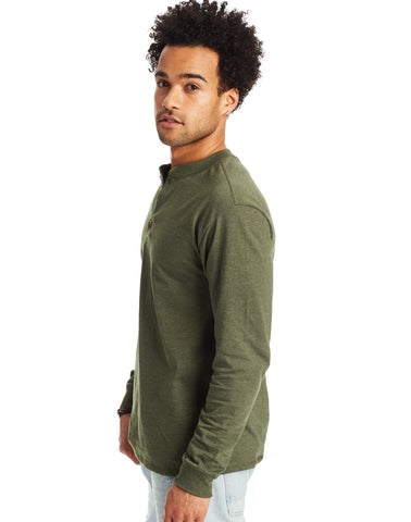 Hanes Beefy-T Men's Long Sleeve Henley
