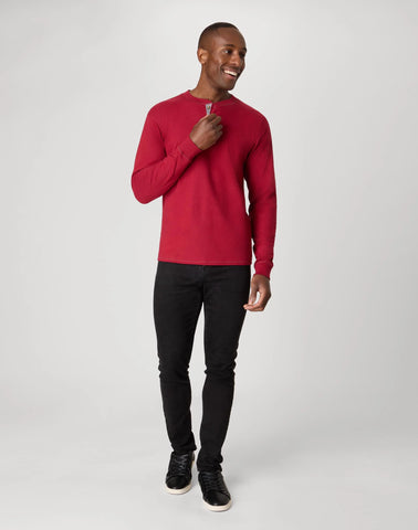 Hanes Beefy-T Men's Long Sleeve Henley