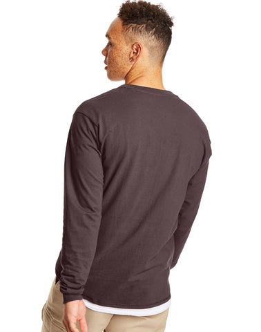 Hanes Beefy-T Men's Long Sleeve Henley