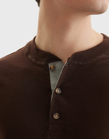 Hanes Beefy-T Men's Long Sleeve Henley