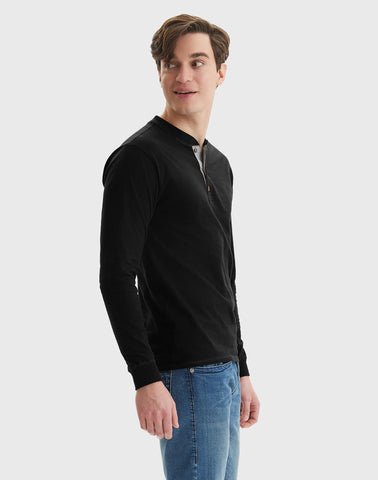 Hanes Beefy-T Men's Long Sleeve Henley