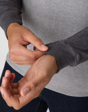 Hanes Beefy-T Men's Long Sleeve Colorblock Henley