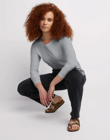 Hanes Women's Long Sleeve Cotton T-Shirt