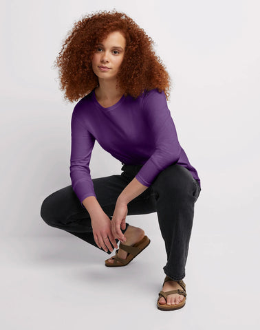 Hanes Women's Long Sleeve Cotton T-Shirt