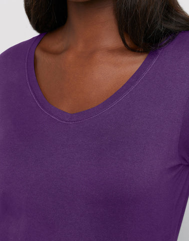 Hanes Women's Long Sleeve Cotton V-Neck T-Shirt