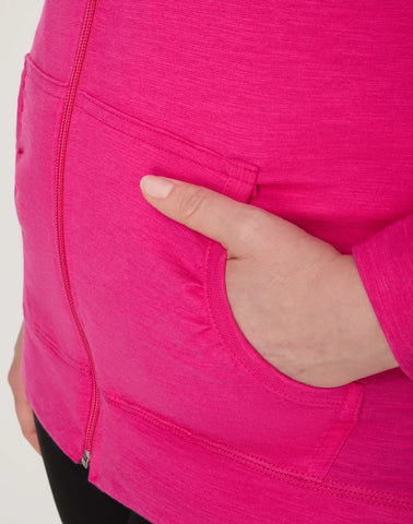 Hanes Women's Slub Jersey Full Zip Hoodie