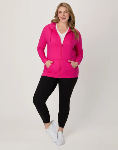 Hanes Women's Slub Jersey Full Zip Hoodie