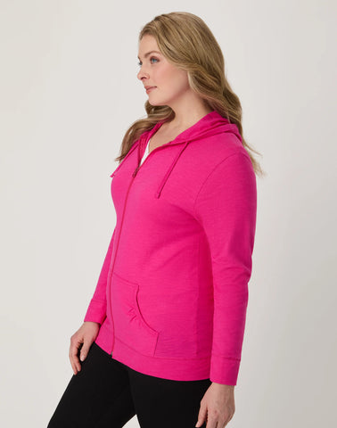 Hanes Women's Slub Jersey Full Zip Hoodie