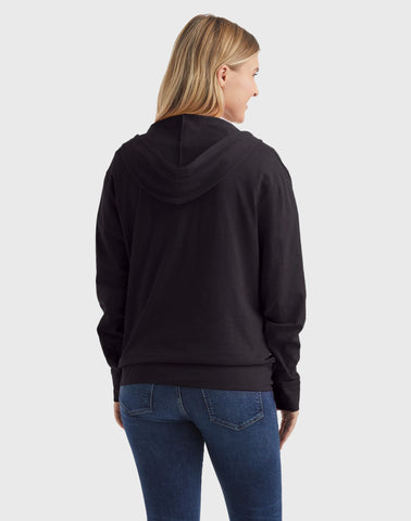 Hanes Women's Slub Jersey Full Zip Hoodie