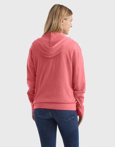 Hanes Women's Slub Jersey Full Zip Hoodie