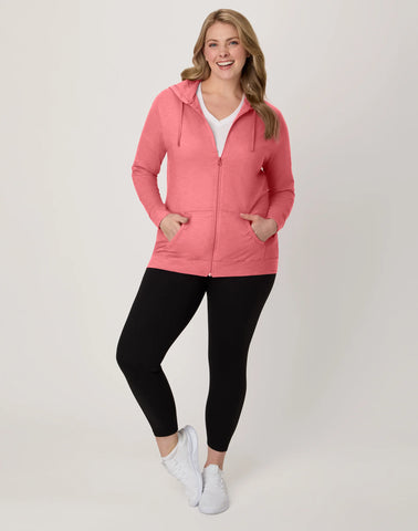 Hanes Women's Slub Jersey Full Zip Hoodie