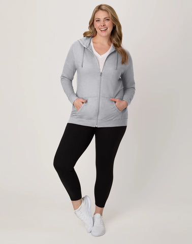 Hanes Women's Slub Jersey Full Zip Hoodie