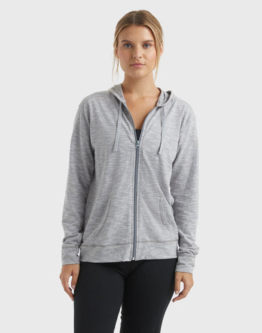 Hanes Women's Slub Jersey Full Zip Hoodie