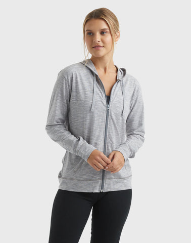 Hanes Women's Slub Jersey Full Zip Hoodie