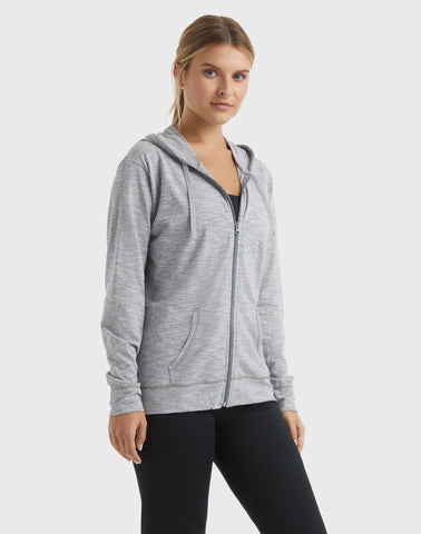 Hanes Women's Slub Jersey Full Zip Hoodie