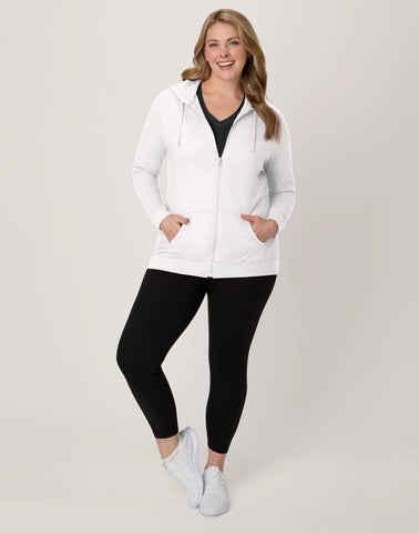 Hanes Women's Slub Jersey Full Zip Hoodie