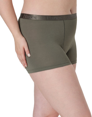 Hanes Originals Women's SuperSoft Boxer Brief Underwear, 3-Pack