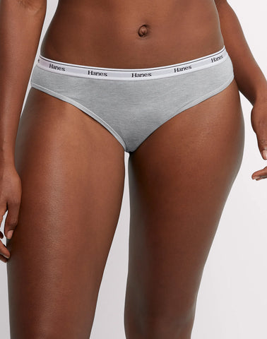 Hanes Originals Women’s Bikini Underwear, Breathable Stretch Cotton, 6-Pack