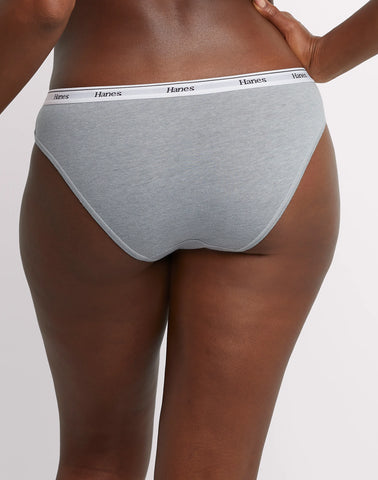 Hanes Originals Women’s Bikini Underwear, Breathable Stretch Cotton, 6-Pack