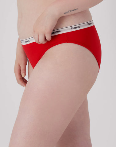 Hanes Originals Women’s Bikini Underwear, Breathable Stretch Cotton, 6-Pack