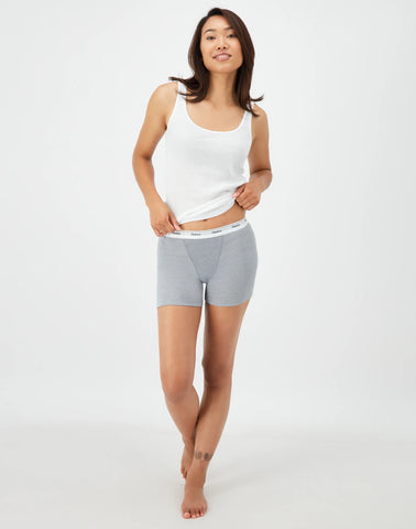 Hanes Originals Women's Mid-Thigh Boxer Brief Underwear, Breathable Stretch Cotton, 4-Pack