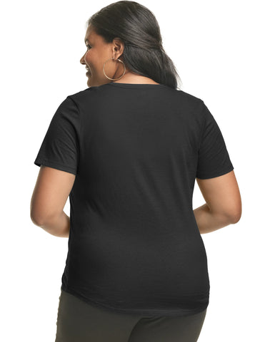 Hanes Just My Size Cotton Jersey Short Sleeve V-Neck T-Shirt (Plus Size)
