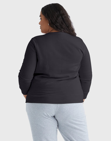 Hanes Just My Size EcoSmart Women's Fleece Sweatshirt, V-Notch (Plus Size)