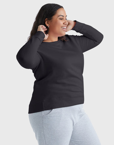 Hanes Just My Size EcoSmart Women's Fleece Sweatshirt, V-Notch (Plus Size)