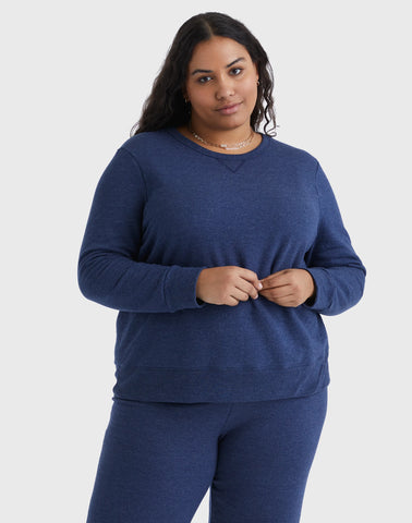 Hanes Just My Size EcoSmart Women's Fleece Sweatshirt, V-Notch (Plus Size)