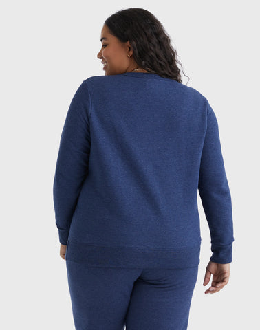 Hanes Just My Size EcoSmart Women's Fleece Sweatshirt, V-Notch (Plus Size)