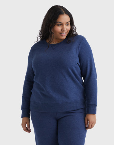 Hanes Just My Size EcoSmart Women's Fleece Sweatshirt, V-Notch (Plus Size)