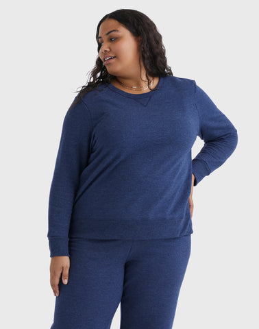 Hanes Just My Size EcoSmart Women's Fleece Sweatshirt, V-Notch (Plus Size)