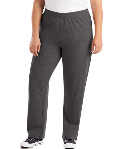 Hanes Just My Size EcoSmart Women's Fleece Sweatpants, Open Leg, 28.5(Petite Plus Size)