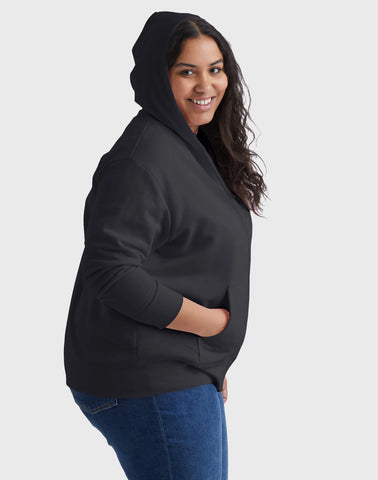 Hanes Just My Size EcoSmart Women's Full-Zip Fleece Hoodie (Plus Size)