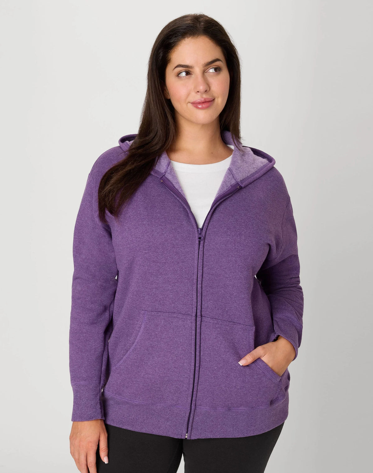 Hanes Just My Size EcoSmart Women's Full-Zip Fleece Hoodie (Plus Size)