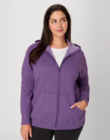Hanes Just My Size EcoSmart Women's Full-Zip Fleece Hoodie (Plus Size)
