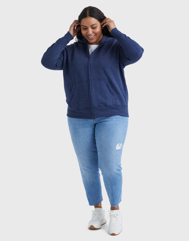 Hanes Just My Size EcoSmart Women's Full-Zip Fleece Hoodie (Plus Size)