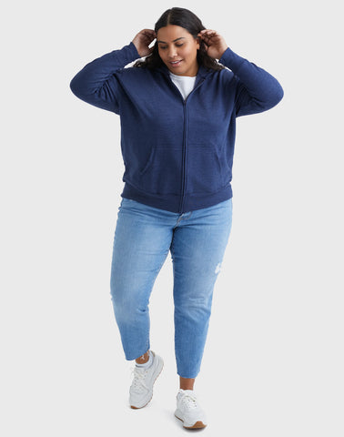 Hanes Just My Size EcoSmart Women's Full-Zip Fleece Hoodie (Plus Size)