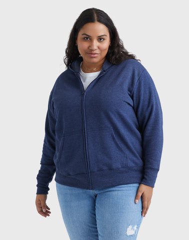 Hanes Just My Size EcoSmart Women's Full-Zip Fleece Hoodie (Plus Size)