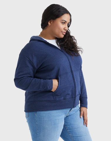 Hanes Just My Size EcoSmart Women's Full-Zip Fleece Hoodie (Plus Size)